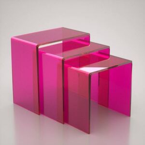 Petrozzi Tris 3 Tables en Plexiglas 17 Couleurs - Noir