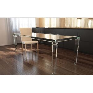 Petrozzi Petite table Stile 3 en plexiglas transparent avec plateau en verre 6MM