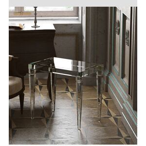 Petrozzi Petite table Stile 4 en plexiglas transparent avec plateau en verre 6MM