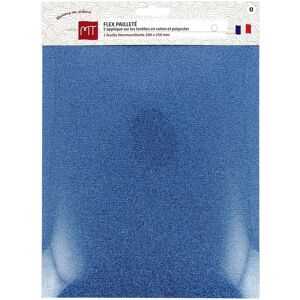 Feuille flex paillettes bleue - MT - Mondial Tissus - Publicité Feuille flex paillettes bleue - MT - Mondial Tissus - Publicité