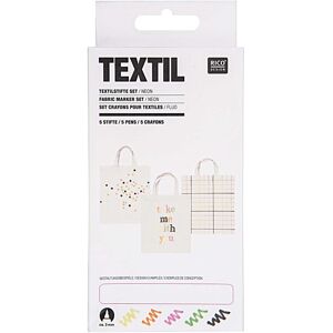 Rico Design 5 feutres textiles fluorescents - Set de 5 - Personnalisation - Publicité Rico Design 5 feutres textiles fluorescents - Set de 5 - Personnalisation - Publicité