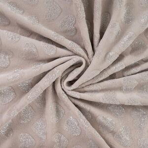 Tissu douillette cœur pailleté taupe - Mondial Tissus - Publicité Tissu douillette cœur pailleté taupe - Mondial Tissus - Publicité