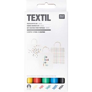 Rico Design 5 textile pens - Multicolored - Publicité Rico Design 5 textile pens - Multicolored - Publicité