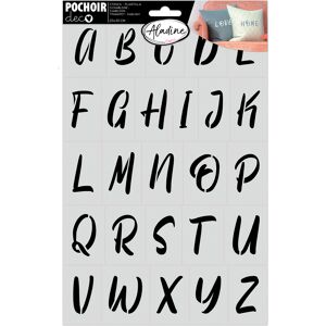 Pochoir alphabet Drobny d'Aladine - Blanc - Type de décoration - Publicité Pochoir alphabet Drobny d'Aladine - Blanc - Type de décoration - Publicité