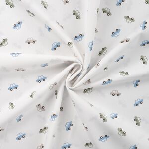 Tissu popeline de coton imprimé mini voiture écru - Mondial Tissus - Publicité Tissu popeline de coton imprimé mini voiture écru - Mondial Tissus - Publicité