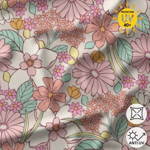 Maillot jersey maillot bain anti-UV imprimée jardin fleuri rose et vert - DOMOTEX - Mondial Tissus - Publicité Maillot jersey maillot bain anti-UV imprimée jardin fleuri rose et vert - DOMOTEX - Mondial Tissus - Publicité