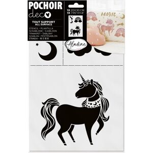 Pochoir Licorne Aladine - 31x20,5 cm - Décoration chambre enfant - Publicité Pochoir Licorne Aladine - 31x20,5 cm - Décoration chambre enfant - Publicité