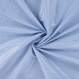 Tissu sergé coton pailletté rayure fine blanc et bleu - Mondial Tissus - Publicité Tissu sergé coton pailletté rayure fine blanc et bleu - Mondial Tissus - Publicité