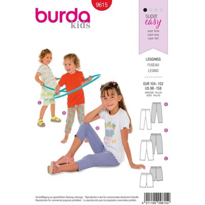 Burda 9615 Leggings enfants - Facile, 3 longueurs - Publicité Burda 9615 Leggings enfants - Facile, 3 longueurs - Publicité