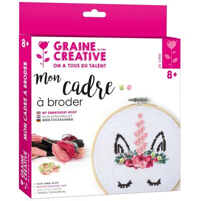 Kit broderie licorne en bois - Graine Créative 18x18cm - Publicité Kit broderie licorne en bois - Graine Créative 18x18cm - Publicité