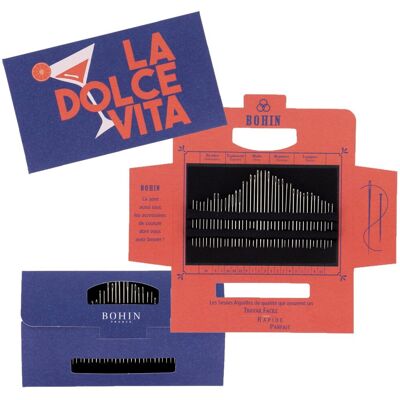Carnet de 40 aiguilles variées la dolce vita - Bohin - Bohin - Mondial Tissus - Publicité Carnet de 40 aiguilles variées la dolce vita - Bohin - Bohin - Mondial Tissus - Publicité