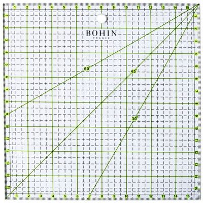 Bohin - Règle patchwork carré Bohin - 16x16 cm - Ruler - Publicité Bohin - Règle patchwork carré Bohin - 16x16 cm - Ruler - Publicité