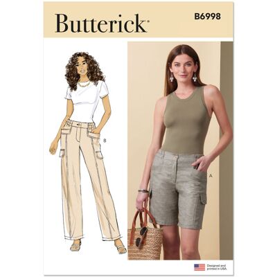 Butterick B6998Y5 - Shorts ou Pantalon semi-ajusté - Chino, Denim, Lin, Twill - Publicité Butterick B6998Y5 - Shorts ou Pantalon semi-ajusté - Chino, Denim, Lin, Twill - Publicité
