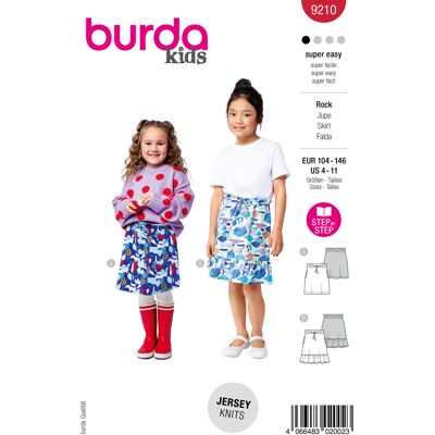 Patron burda 9210 - mini jupes 104-146 - Burda - Mondial Tissus - Publicité Patron burda 9210 - mini jupes 104-146 - Burda - Mondial Tissus - Publicité