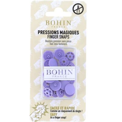 Bohin - Pressions magiques 13mm mauve x8 - Snap fasteners - Publicité Bohin - Pressions magiques 13mm mauve x8 - Snap fasteners - Publicité