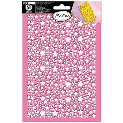 Aladine Petites Fleurs Rose 22 x 15 x 0,2 cm - Pochoir - Publicité Aladine Petites Fleurs Rose 22 x 15 x 0,2 cm - Pochoir - Publicité