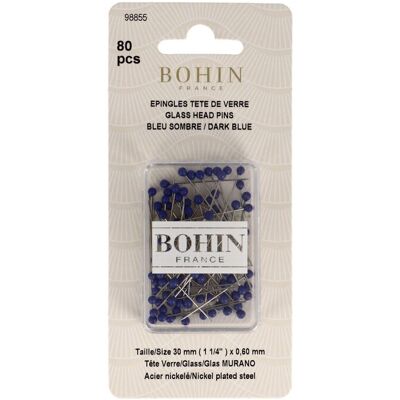 Epingles à tête de verre de Murano bleu roi - Bohin - Bohin - Mondial Tissus - Publicité Epingles à tête de verre de Murano bleu roi - Bohin - Bohin - Mondial Tissus - Publicité