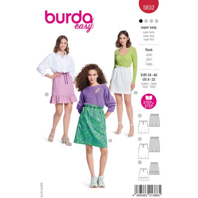 Burda N° 5832 - taille 34-48 - poches - ceinture coulissante - patron de couture - Publicité Burda N° 5832 - taille 34-48 - poches - ceinture coulissante - patron de couture - Publicité