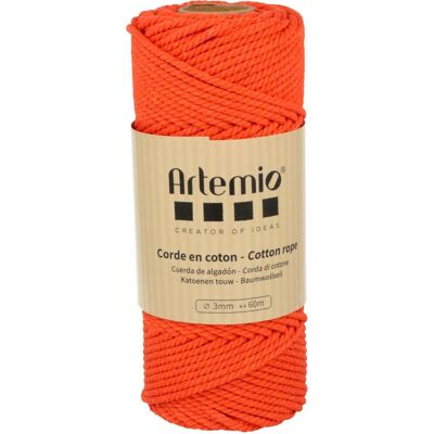 Artemio - Corde torsadée - Orange - 3 mm x 60 m - Macramé - Publicité Artemio - Corde torsadée - Orange - 3 mm x 60 m - Macramé - Publicité