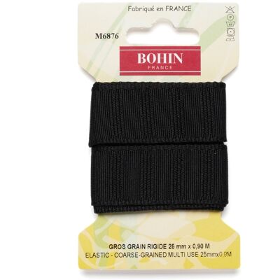 Bohin - Gros grain 25mm - Noir - Ribbon - Publicité Bohin - Gros grain 25mm - Noir - Ribbon - Publicité