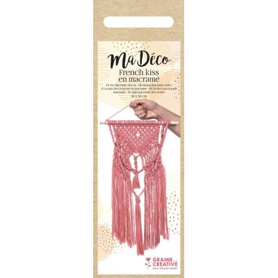 Kit de Macramé Murale Rose Graine Créative - Art Type - Publicité Kit de Macramé Murale Rose Graine Créative - Art Type - Publicité