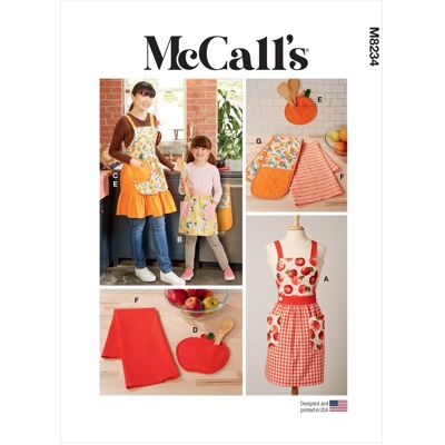 McCall's 8234 - Tablier Enfant et Femme avec accessoires - Publicité McCall's 8234 - Tablier Enfant et Femme avec accessoires - Publicité
