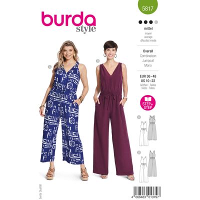 Patron Burda N° 5817 combinaison T 36 à 48 - Burda - Mondial Tissus - Publicité Patron Burda N° 5817 combinaison T 36 à 48 - Burda - Mondial Tissus - Publicité