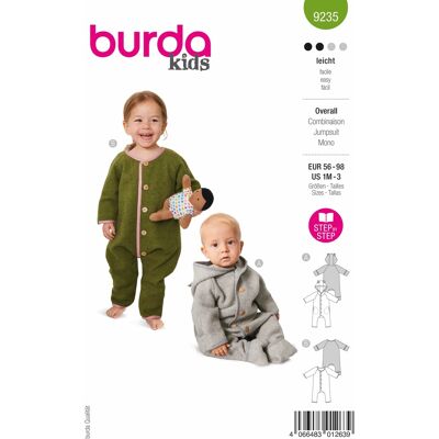 Burda - 9235 - 56-98 cm - Enfants - Patron de couture - Publicité Burda - 9235 - 56-98 cm - Enfants - Patron de couture - Publicité