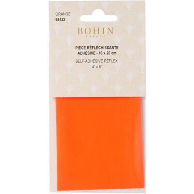 Bohin - Adhésif réfléchissant - Orange - 10x20 cm - Patch réfléchissant - Publicité Bohin - Adhésif réfléchissant - Orange - 10x20 cm - Patch réfléchissant - Publicité