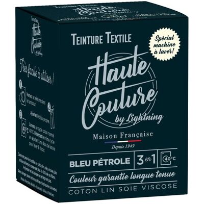 Teinture textile bleu pétrole Haute Couture - Fibres naturelles - France - Publicité Teinture textile bleu pétrole Haute Couture - Fibres naturelles - France - Publicité