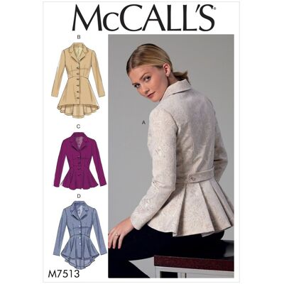 Veste peplum McCall's 7513E5 - Femme 42-50 - Publicité Veste peplum McCall's 7513E5 - Femme 42-50 - Publicité