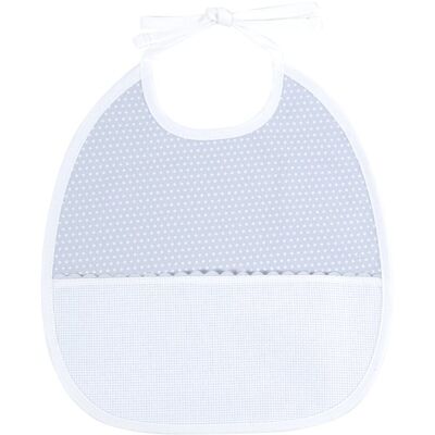 DMC - Bib - Gris - Motif pois - bib - Publicité DMC - Bib - Gris - Motif pois - bib - Publicité