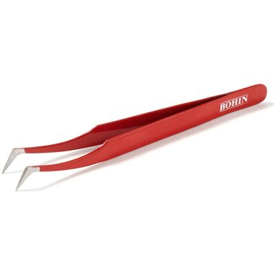 Pince art textile - Modèle brucelles - Revêtement epoxy rouge - 13 cm - Bohin - Mondial Tissus - Publicité Pince art textile - Modèle brucelles - Revêtement epoxy rouge - 13 cm - Bohin - Mondial Tissus - Publicité