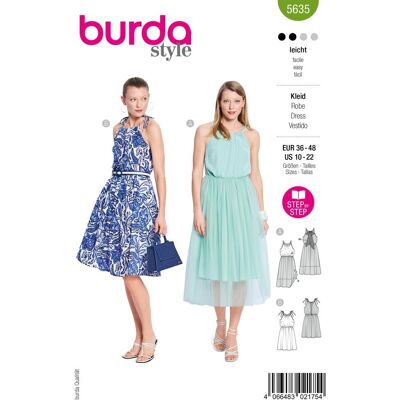 Patron Burda 5635 - robe 36 à 48 - Burda - Mondial Tissus - Publicité Patron Burda 5635 - robe 36 à 48 - Burda - Mondial Tissus - Publicité