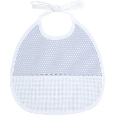 DMC - Bib - Gris à pois - Tissu Aïda 22x25 cm - Publicité DMC - Bib - Gris à pois - Tissu Aïda 22x25 cm - Publicité