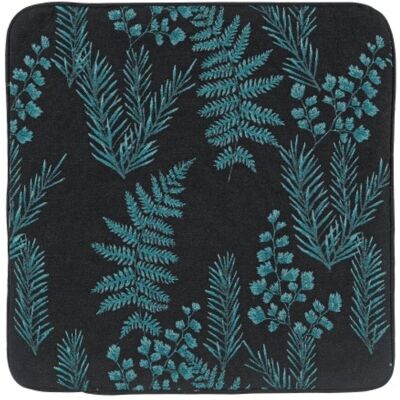 Housse de coussin Herborium noire imprimé feuillage bleu 40x40 cm - fils upcyclés - Linder - Mondial Tissus - Publicité Housse de coussin Herborium noire imprimé feuillage bleu 40x40 cm - fils upcyclés - Linder - Mondial Tissus - Publicité