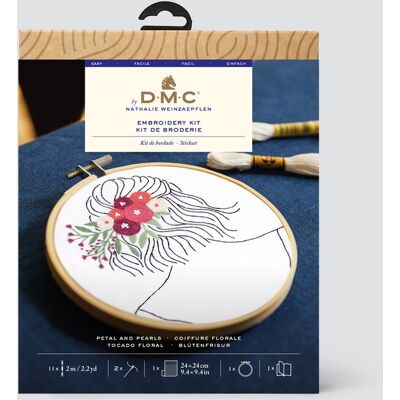 Kit DIY Broderie coiffure florale - DMC - DMC - Mondial Tissus - Publicité Kit DIY Broderie coiffure florale - DMC - DMC - Mondial Tissus - Publicité
