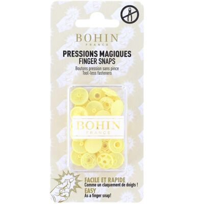 Pressions magiques 13mm jaune beurre x8 - Bohin - Mondial Tissus - Publicité Pressions magiques 13mm jaune beurre x8 - Bohin - Mondial Tissus - Publicité