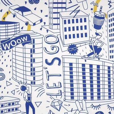 Tissu serge City bleu - MT - Mondial Tissus - Publicité Tissu serge City bleu - MT - Mondial Tissus - Publicité