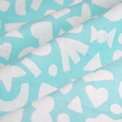 Mondial Tissus - Cretonne gommettes - Blanc et vert céladon - Gommettes - Fabric - Publicité Mondial Tissus - Cretonne gommettes - Blanc et vert céladon - Gommettes - Fabric - Publicité