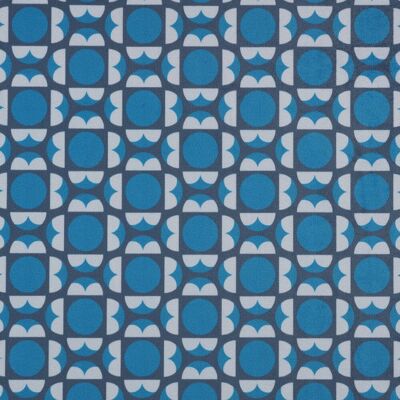 Tissu velours bleu imprimé seventies - Mondial Tissus - Publicité Tissu velours bleu imprimé seventies - Mondial Tissus - Publicité
