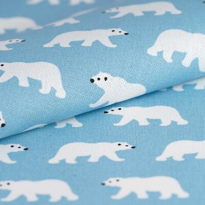 Tissu coton épais bleu ours polaire - MT - Mondial Tissus - Publicité Tissu coton épais bleu ours polaire - MT - Mondial Tissus - Publicité