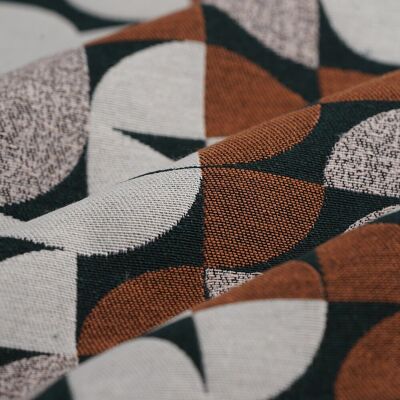 Tissu jacquard La Haye géométrique terracotta - MT - Mondial Tissus - Publicité Tissu jacquard La Haye géométrique terracotta - MT - Mondial Tissus - Publicité