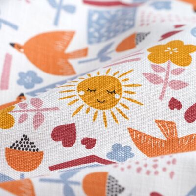 Tissu coton épais slub birdy blanc - MT - Mondial Tissus - Publicité Tissu coton épais slub birdy blanc - MT - Mondial Tissus - Publicité