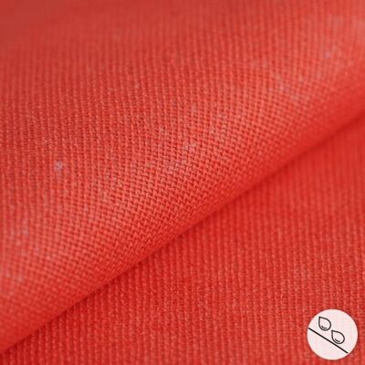 Tissu Lin enduit Melisse rouge - Linder - Mondial Tissus - Publicité Tissu Lin enduit Melisse rouge - Linder - Mondial Tissus - Publicité