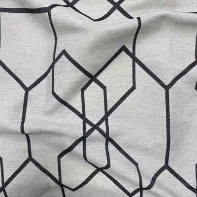 Tissu Jacquard blanc motif grandes alvéoles noir 300cm - Linder - Mondial Tissus - Publicité Tissu Jacquard blanc motif grandes alvéoles noir 300cm - Linder - Mondial Tissus - Publicité