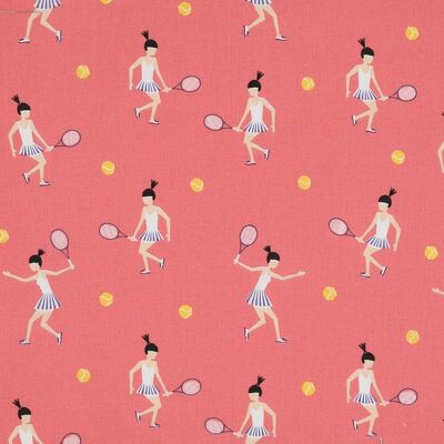 Tissu coton tennisman corail - MT - Mondial Tissus - Publicité Tissu coton tennisman corail - MT - Mondial Tissus - Publicité