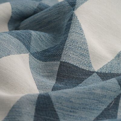 Tissu jacquard triangles bleu - MT - Mondial Tissus - Publicité Tissu jacquard triangles bleu - MT - Mondial Tissus - Publicité