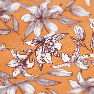 Tissu coton épais lys asiatique orange - MT - Mondial Tissus - Publicité Tissu coton épais lys asiatique orange - MT - Mondial Tissus - Publicité