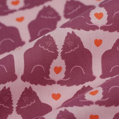 Tissu cretonne chats Duchesse rose - MT - Mondial Tissus - Publicité Tissu cretonne chats Duchesse rose - MT - Mondial Tissus - Publicité